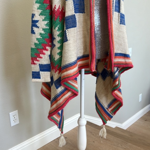 Beautiful Vintage Southwest Ralph Lauren sweater open front cardigan wrap Medium - Picture 4 of 10